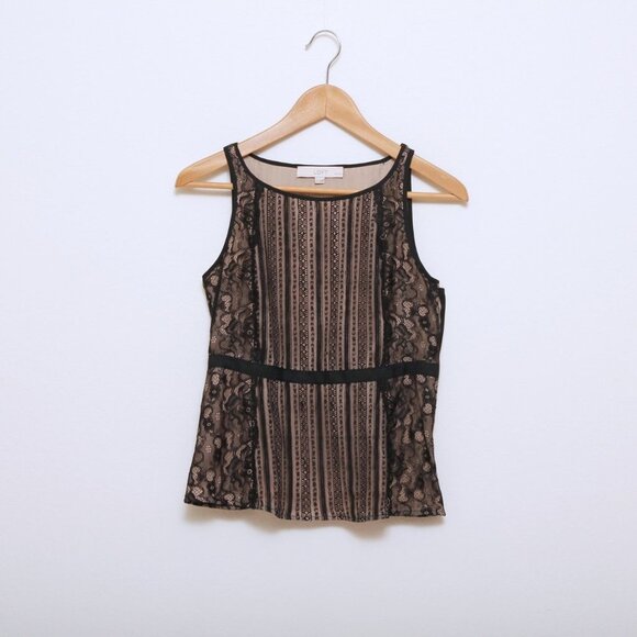 NWT Loft Lace Peplum Sleeveless Top - Picture 2 of 9